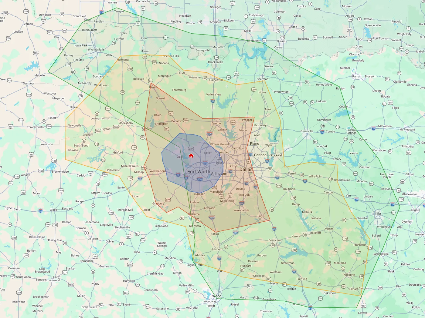 Point of View Media DFW service area map